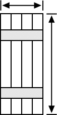 Width and height of board and batten shutters.