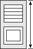 Combo exterior shutter height.