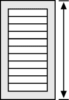 Exterior shutters with louvers height measurement.