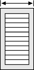 Louvered exterior shutter width.