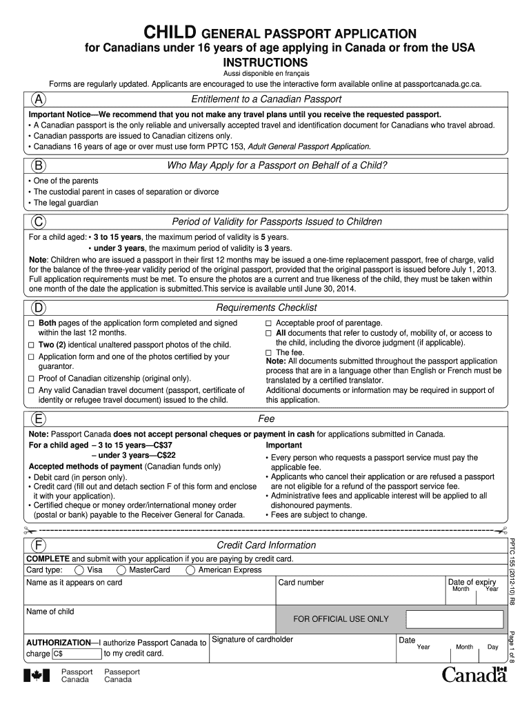 Printable Canadian Passport Application Form Fill Out And Sign | Free ...