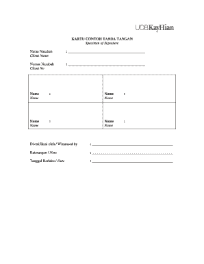 Spesimen Tanda Tangan Form - Fill Out and Sign Printable PDF Template ...