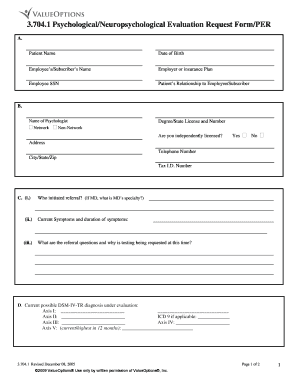 Psych Eval  Form