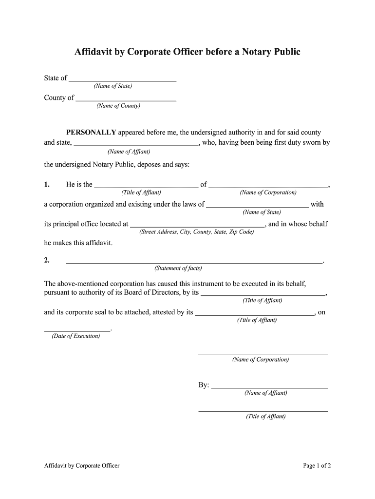 Affidavit Format