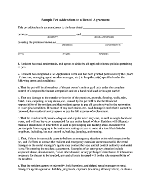 Pet addendum to lease form - Fill Out and Sign Printable PDF Template ...