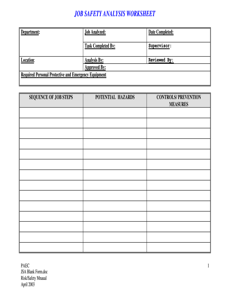  Jsa Form 2003-2025