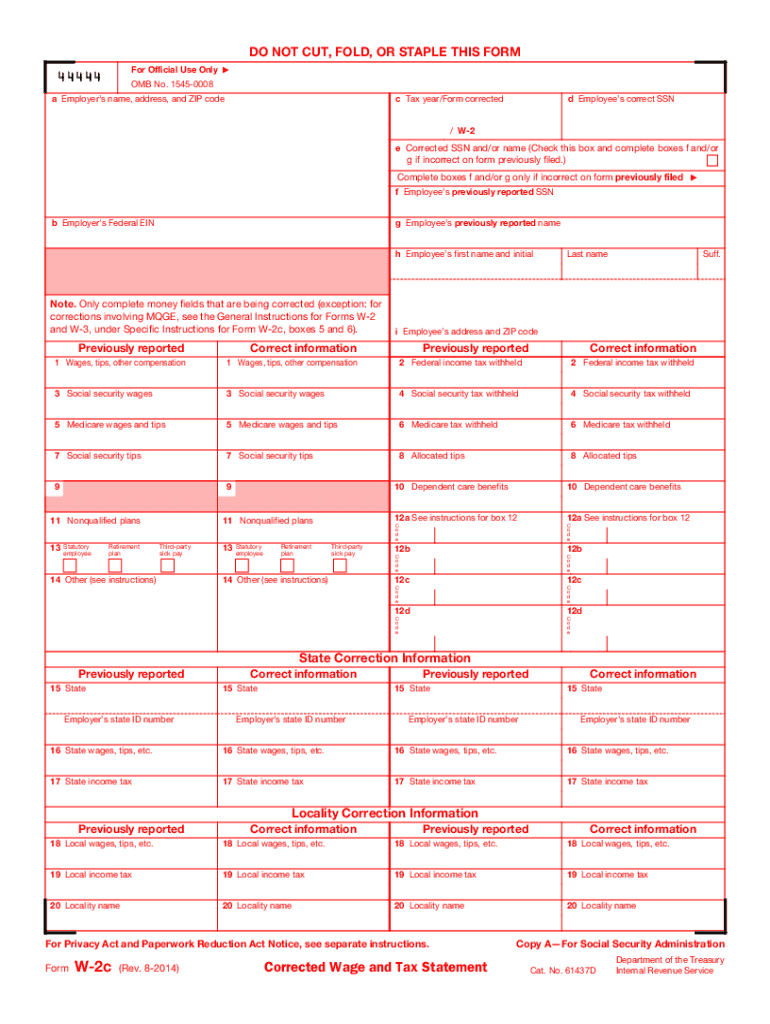 W2c Online Fillable Form - Printable Forms Free Online