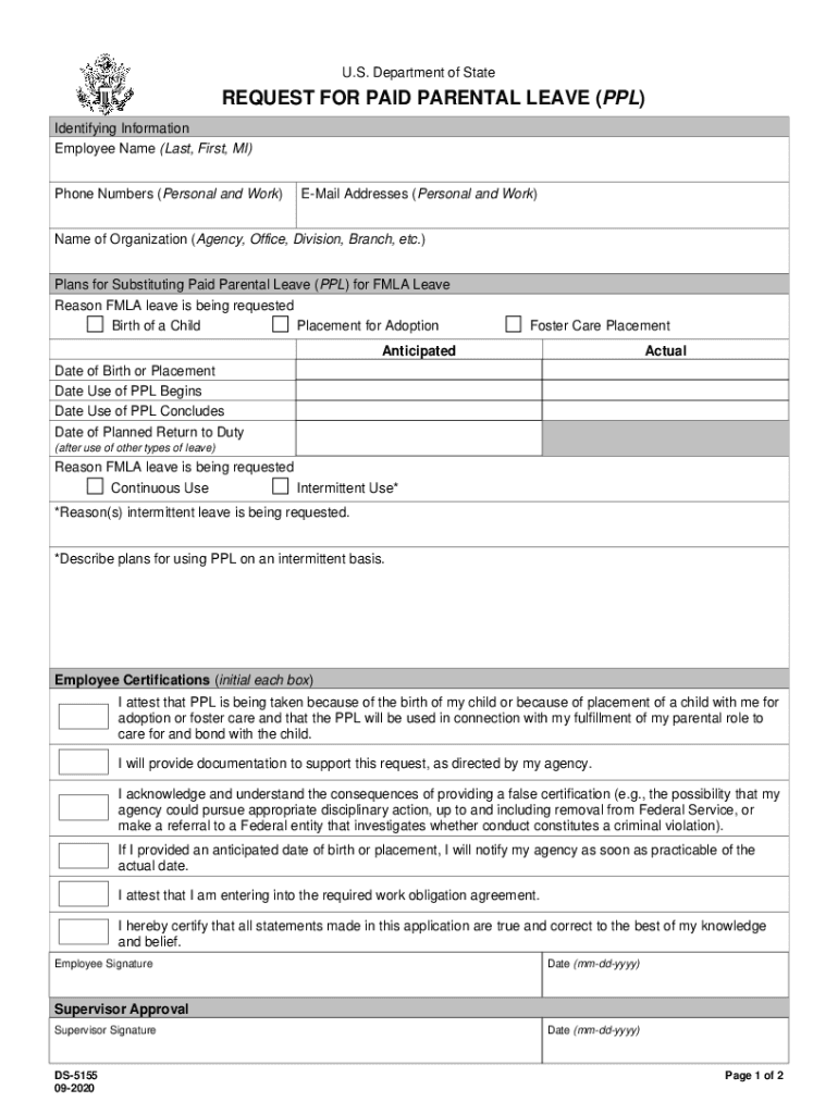 Paid Parental Leave Form