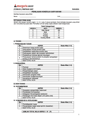 Form Penilaian Kinerja Teknis Karyawan - Riset