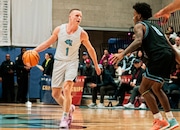 Baruch College guard Gerard Nicholson, left, averaged 19.7 points per game when he was named the CUNYAC Player of the Year last week. (Courtesy of Mark Militar)