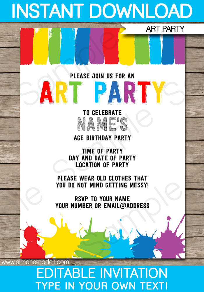 Art Party Invitation