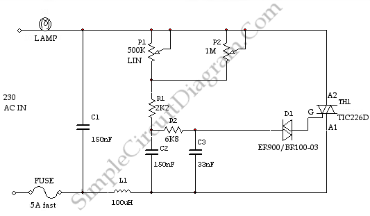 High Power AC Light Dimmer | Simple Circuit Diagram