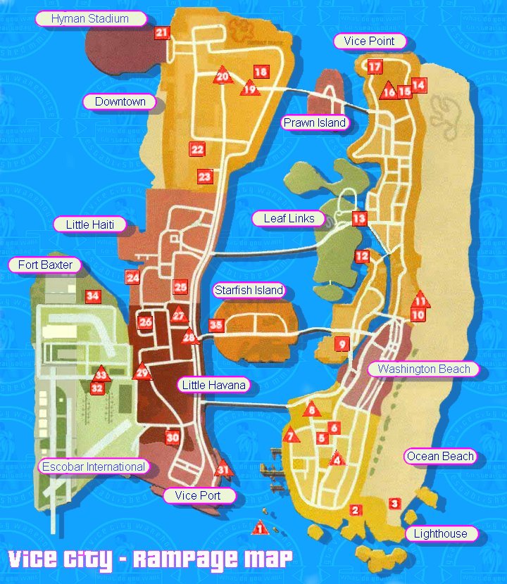 Gta Vice City Rampage Map