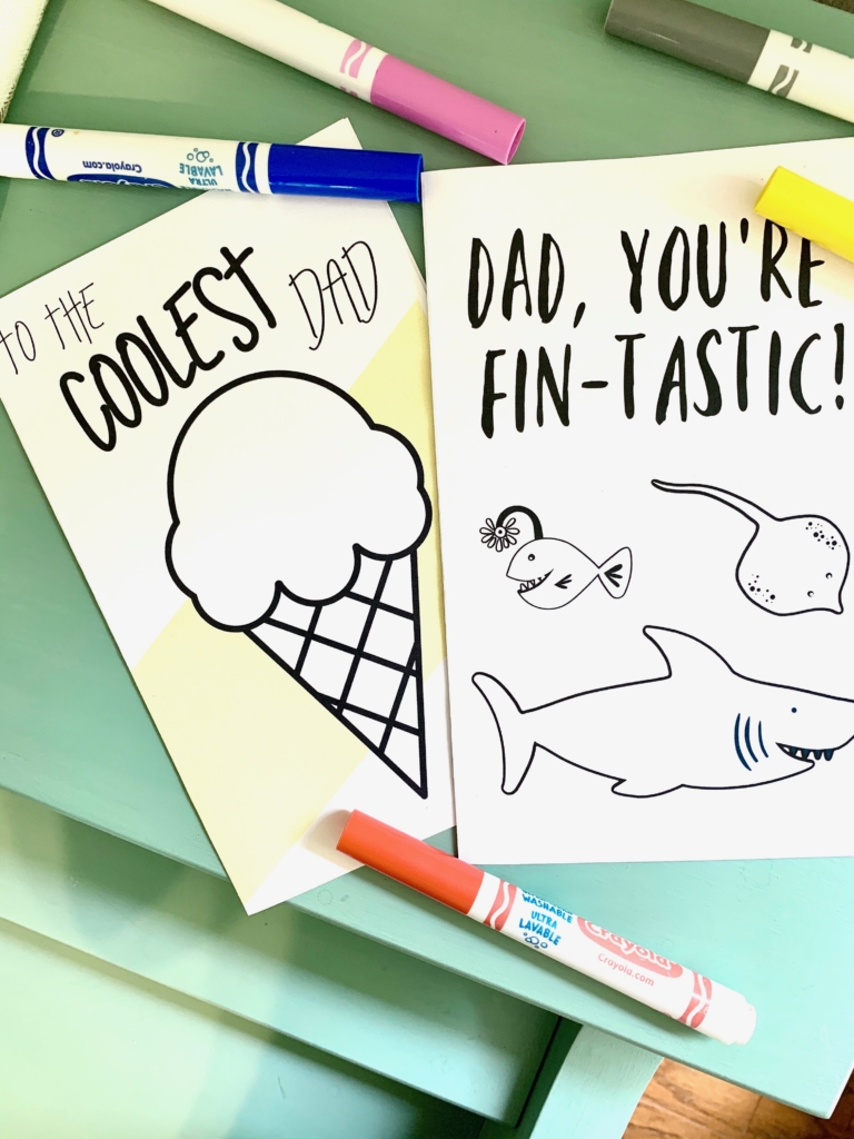 Father's Day Cards Free Printables to Color - Six Clever Sisters