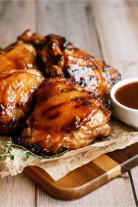 Grilled Honey Balsamic Chicken on a cutting board