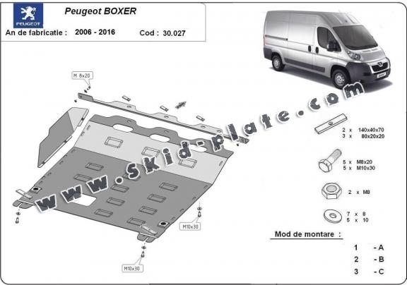 Steel skid plate for Peugeot Boxer