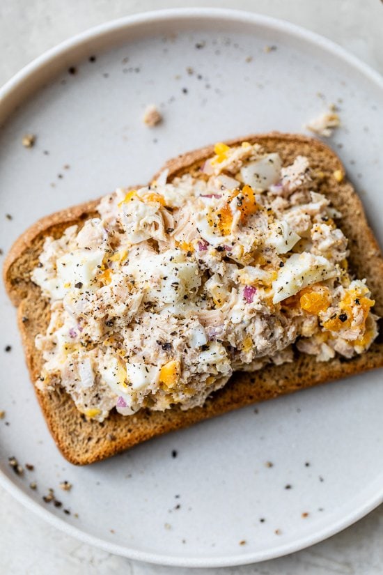 Toast with Tuna Egg Salad