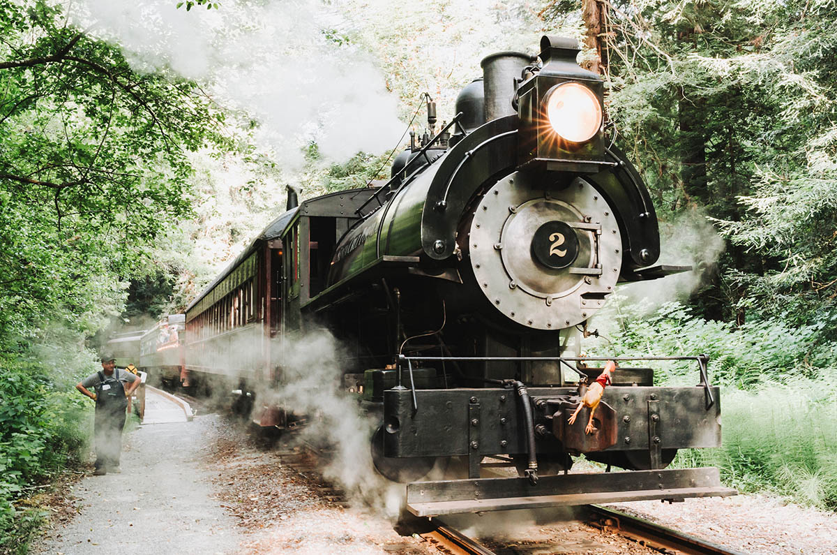 Steam Train On Tracks