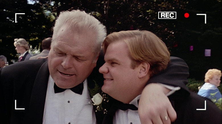 Brian Dennehy Chris Farley hugging Tommy Boy