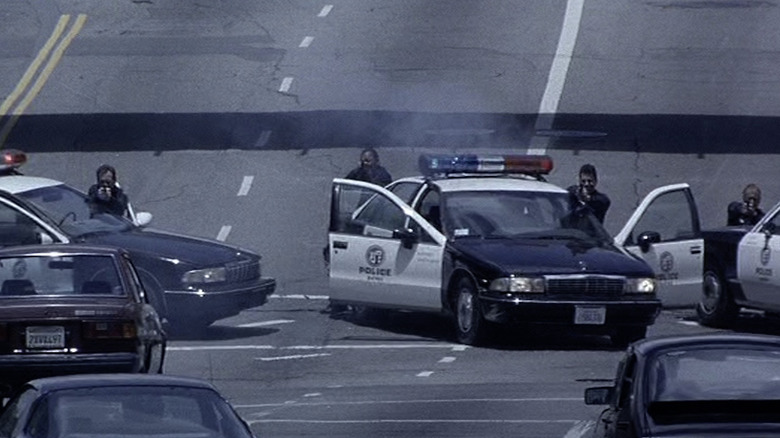 A police blockade in Heat