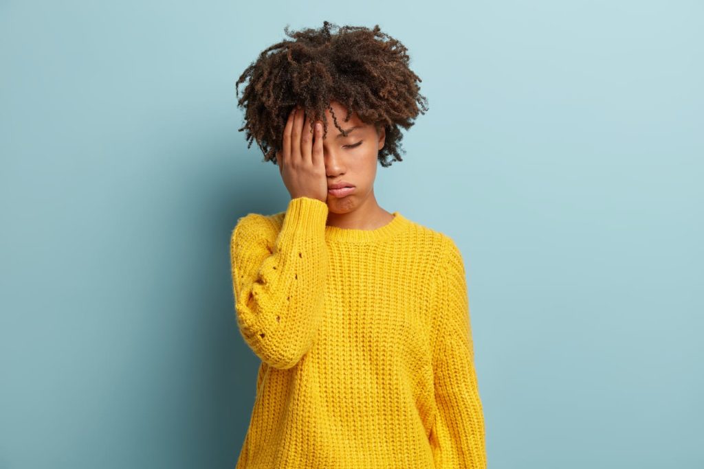 woman looking tired