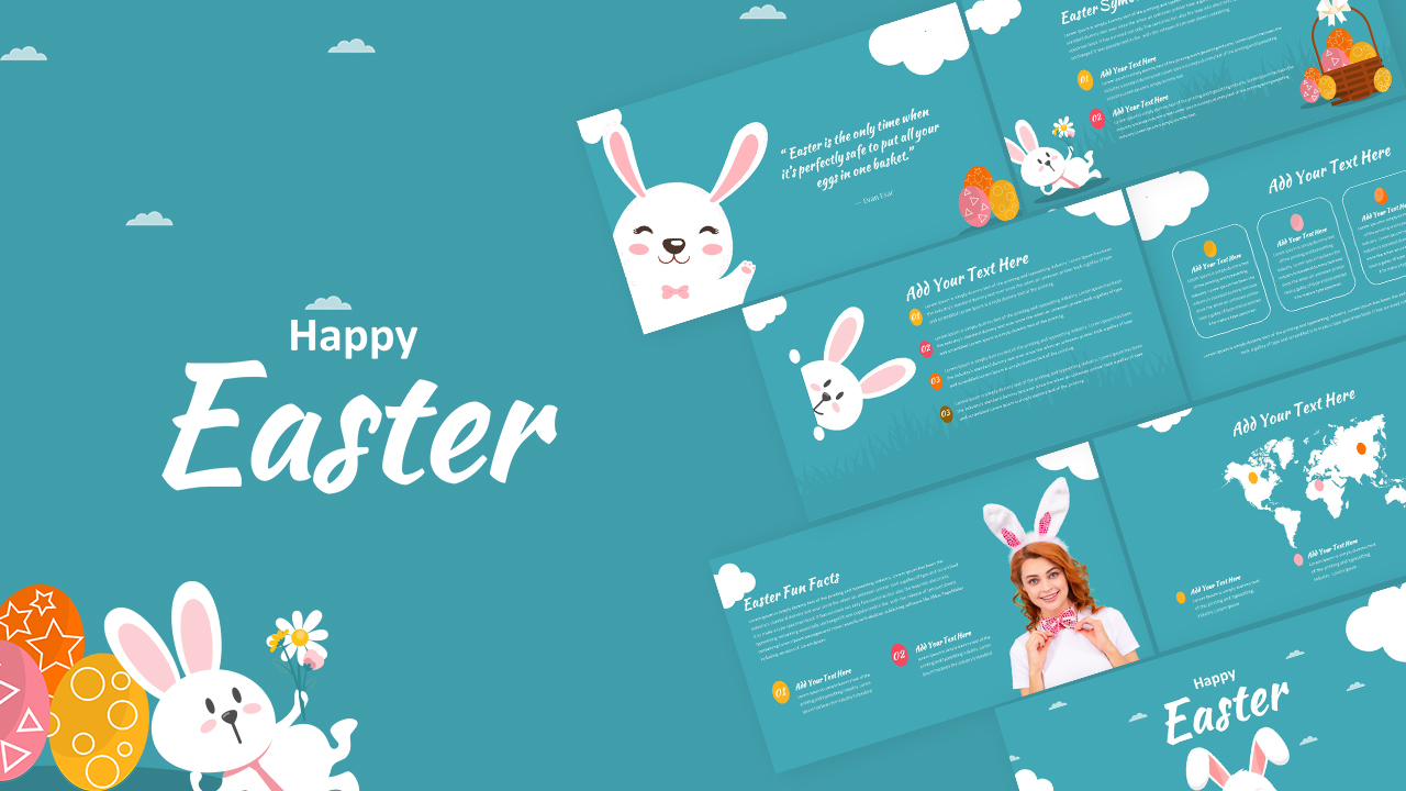 Free Colorful Easter Background PowerPoint Template - SlideKit