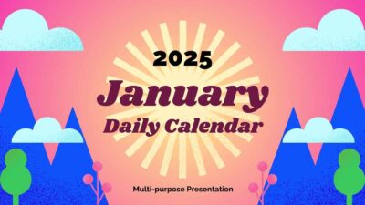 Geometric January 2025 Daily Calendar Slides 1