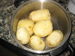 peeled potatoes