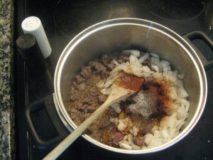 goulash with caraway, pepper