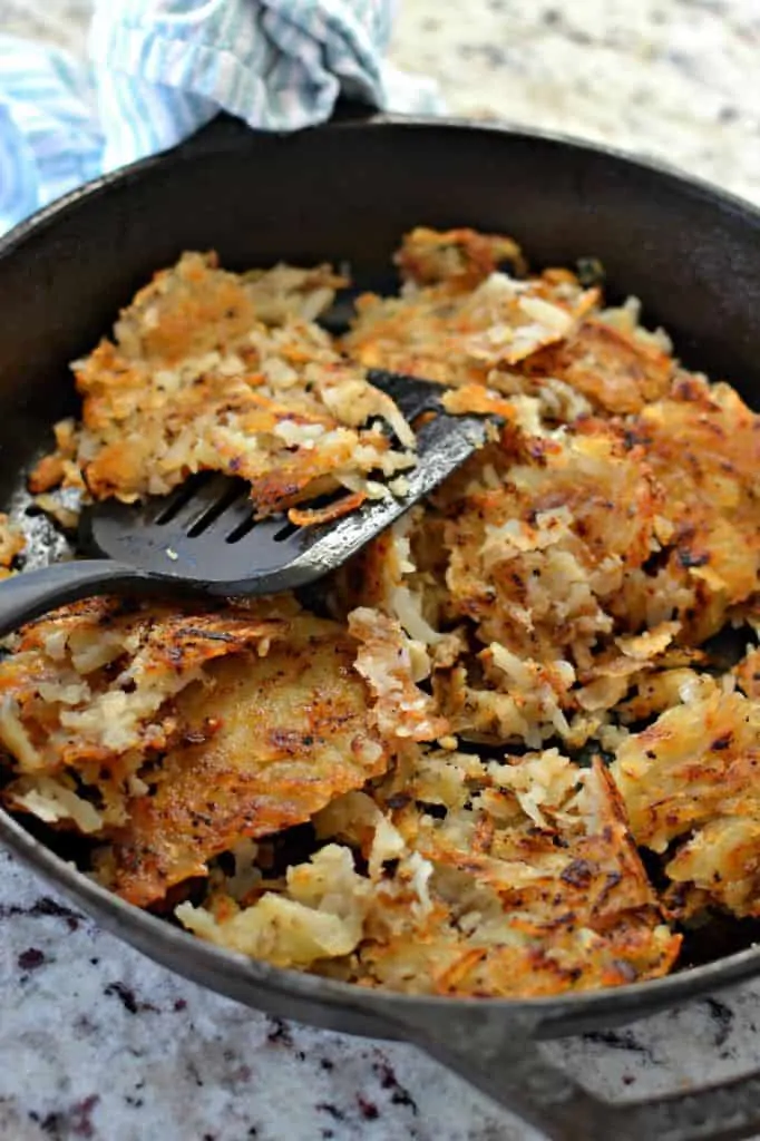 Crispy homemade hash brown potatoes 