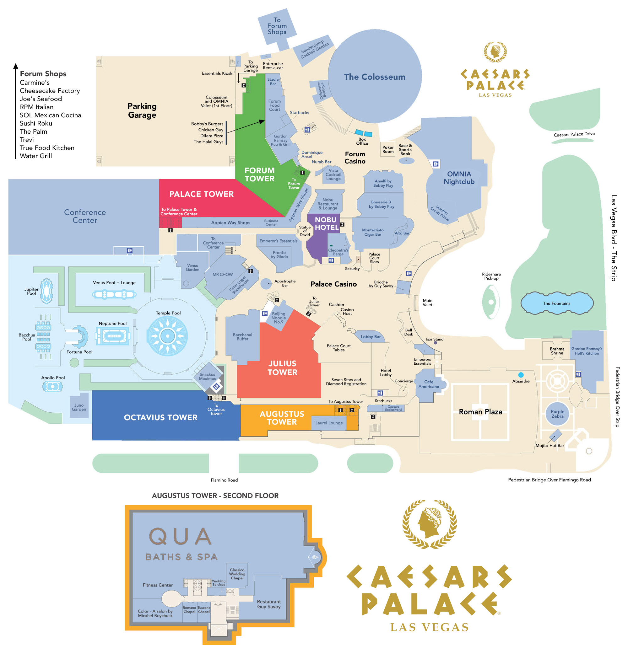 Caesars Palace Las Vegas Map