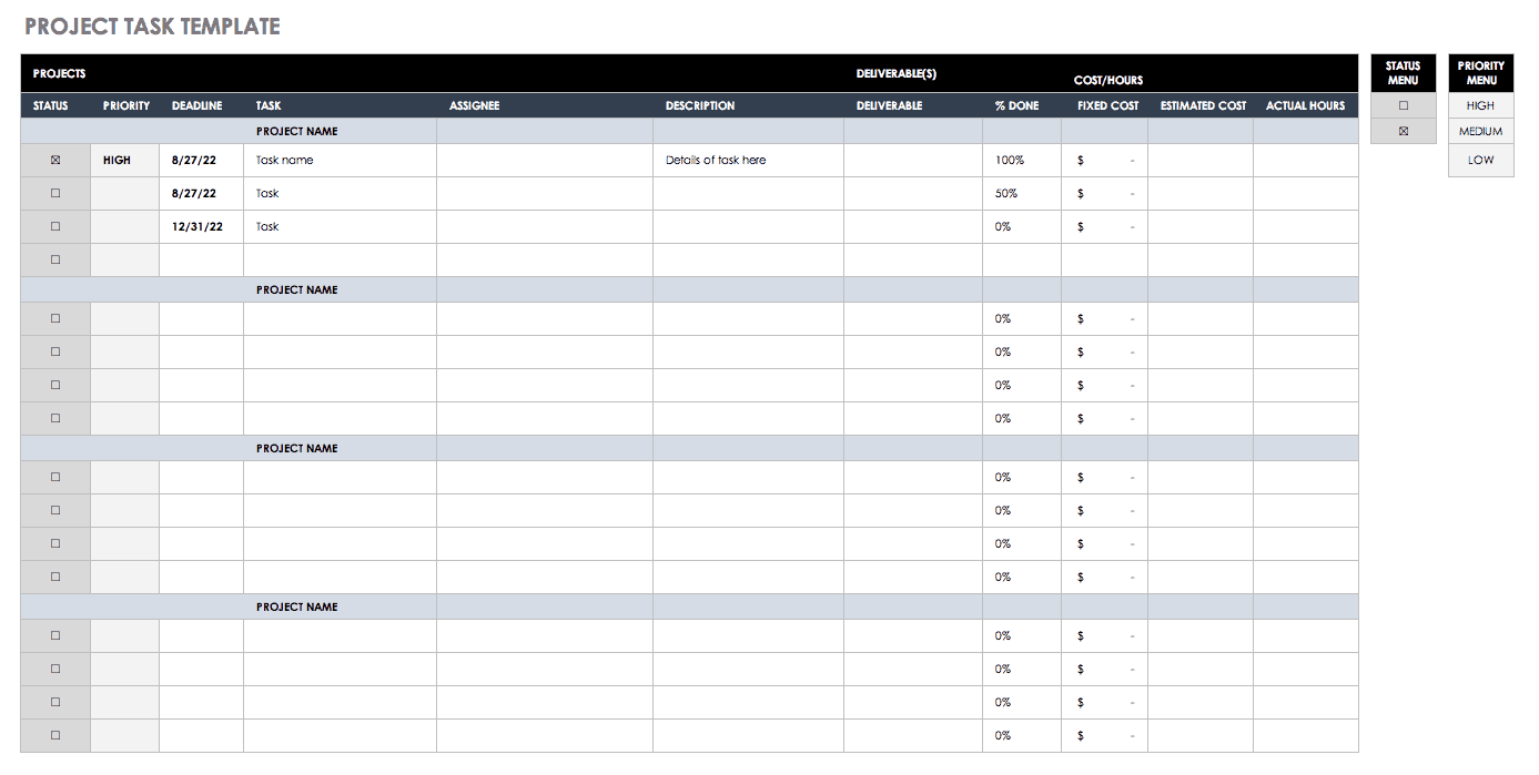 daily task list excel template Daily task manager excel template