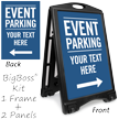 Custom Event Parking Sign Insert, Directional Arrows