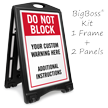 Do Not Block Add Warning and Instructions Custom Sidewalk Sign