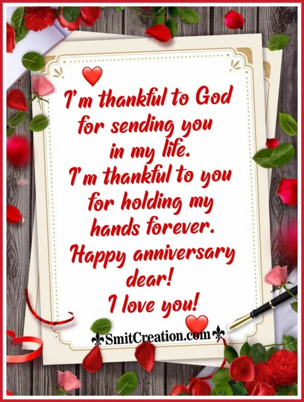 Happy Anniversary Dear Thank You Image - SmitCreation.com