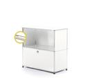 USM Haller E Sideboard M with Compartment Lighting, Pure white RAL 9010, Warm white