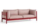 Arbour Sofa, Re-wool 648 - blassrosa/natur, Buche weinrot lackiert