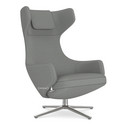 Grand Repos, Sessel Grand Repos, Stoff Cosy 2 Kieselgrau, 46 cm, Poliert