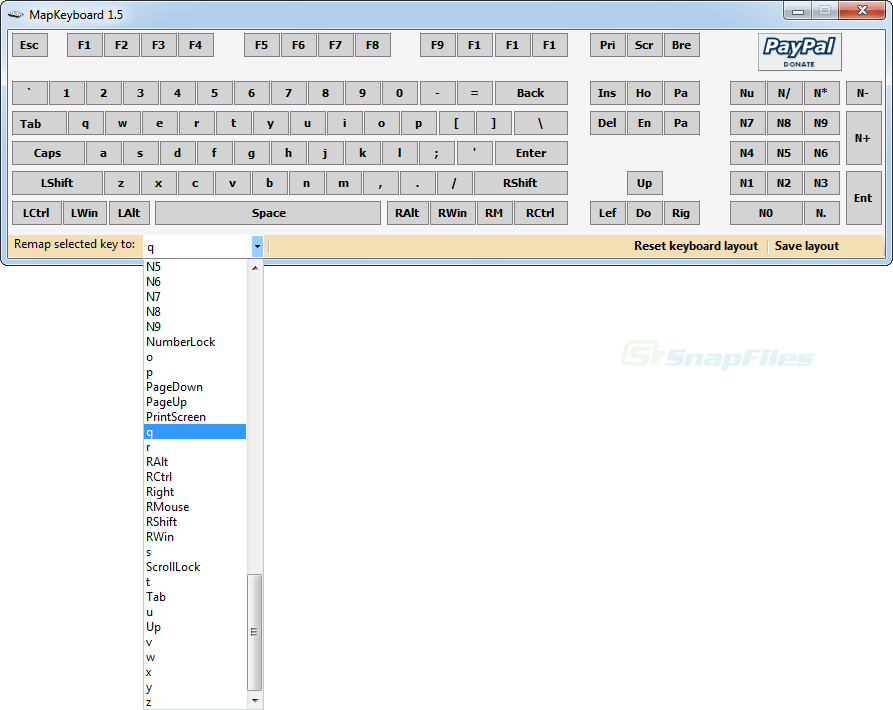 MapKeyboard screenshot and download at SnapFiles.com