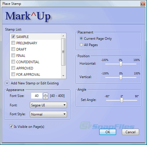 screenshot of MarkUp Tools