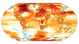 A global heat map of Earth's hottest temperatures in 2024.