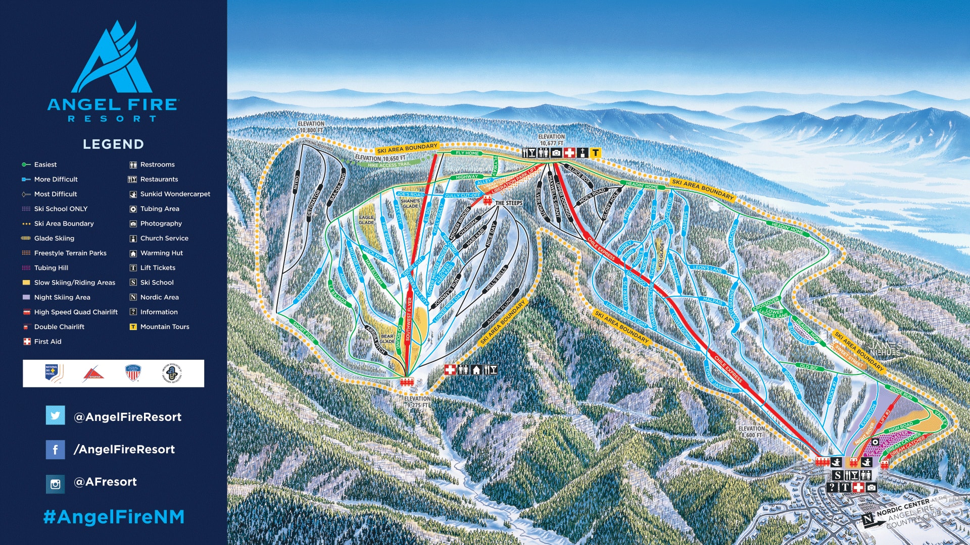 Angel Fire Resort Piste Map / Trail Map