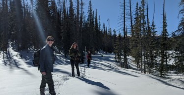 posing for a photo on the Meadows Trail to Zimmerman Lake