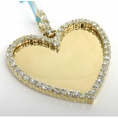 10k Yellow Gold Diamond Medium Heart Picture Pendant 1.35ct