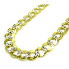 10k Yellow Gold Diamond Cut Cuban Chain 20-34 Inch 7mm