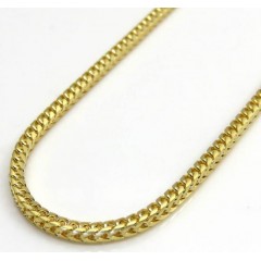 14k Yellow Gold Skinny Solid Tight Franco Link Chain 16-24 Inches 1.5mm