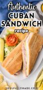 Cuban sandwich Pinterest image.