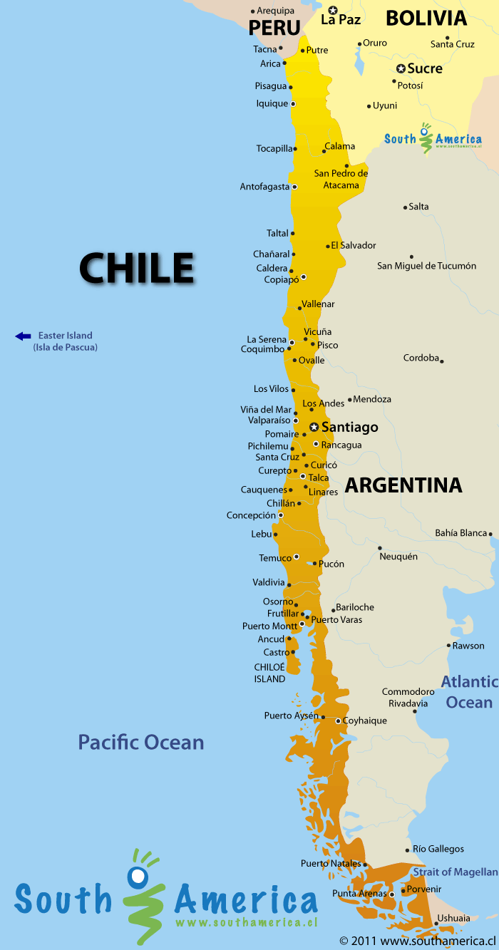 CHILE Map - South America