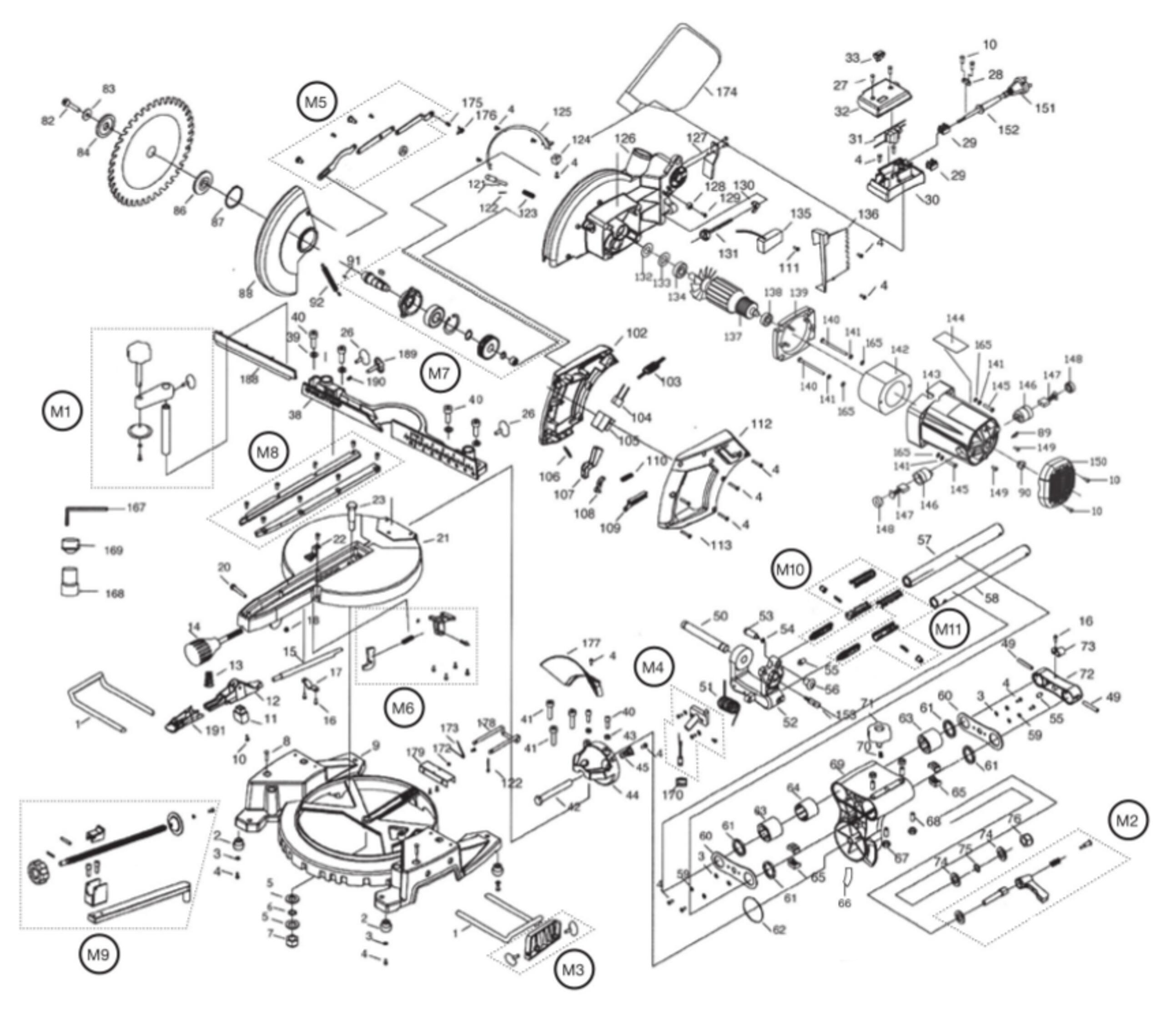 Mitre Saw Parts Diagram