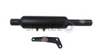 Royal Enfield Black powder Coated 500cc Short Exhaust Silencer And Bracket - SPAREZO